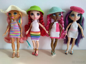 Kožuchy šaty pre bábiky Rainbow high barbie čiapky