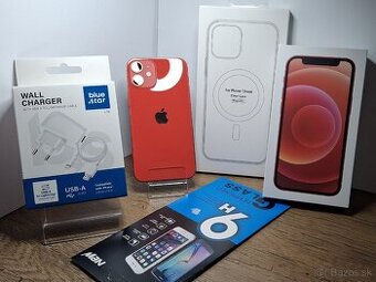 IPhone 12 mini 64GB RED – NOVÁ BAT.100% TOP STAV+PRÍSLUŠ.