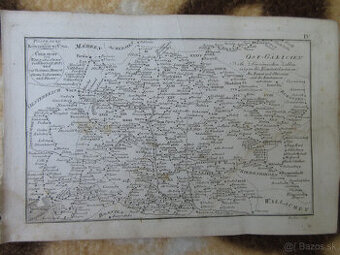 Mapa Uhorska r. 1805, Korabinszky, poštové stanice