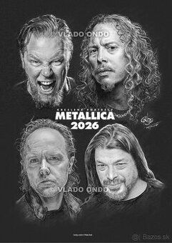 Unikátny kreslený kalendár portrétov Metallica 2026