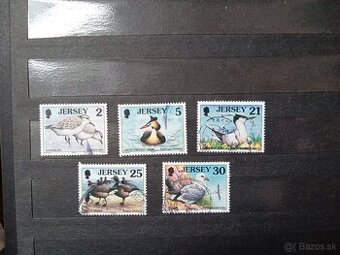 Poštové známky č.466 - Jersey - vtáci