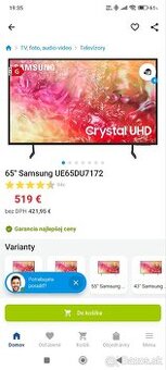 Predam nerozbaleny televízor Samsung 65" 7172