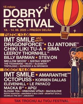 Predám vstupenku na Dobrý festival 2025 ZVÝHODNENÁ CENA