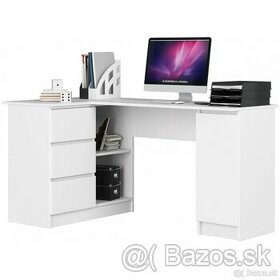 Počítačový / PC stôl ľavý biely