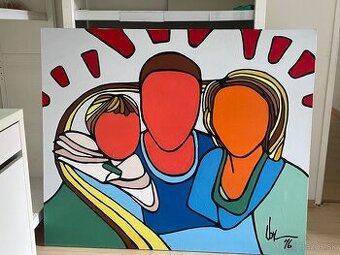 Obraz veľký ručne maľovaný original 100x120