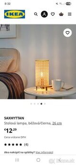 Nová IKEA Saxhyttan stolová lampa - 1