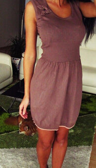 cappuccino šaty Tezenis M vintage