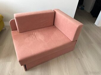 Ruzove rozkladacie kreslo