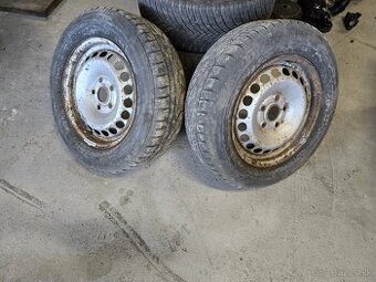 Plechové disky 5x112 + zimné pneu 195/65r15