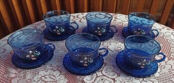 Modrá kávová súprava