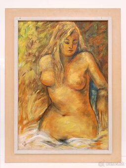 Obraz EAB 1971, AKT ve vodě, olejomalba 83x63