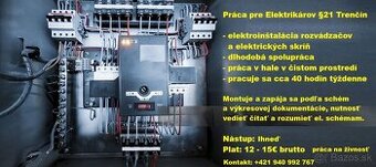 Práca⚡️ELEKTRIKÁR §21  Trenčín