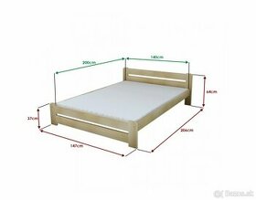 Borovicová posteľ a matrac - 1