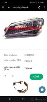 Predné svetlomety na Škoda Superb B