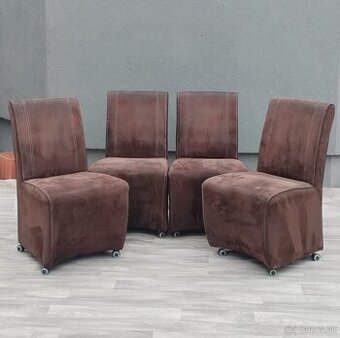 Set kresiel na kolieskach – hnedé – ( 4 KS ).