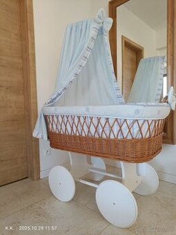 Postieľka - prútený košík