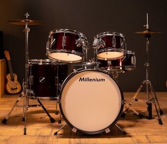 Predám červené detské akustické bicie Millenium