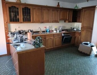 Rustikální dubová linka do U se spotřebiči,6236