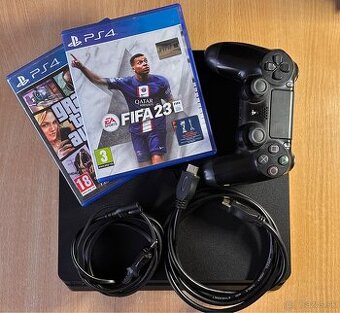 PlayStation 4 Slim 500 gb + DualShock + 2 hry