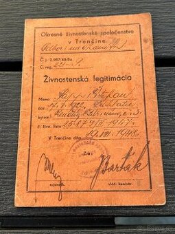Živnostenská legitimacia Trenčín