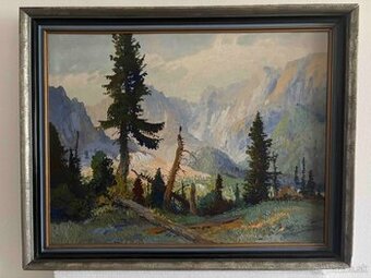 obraz Ludva Dobeš, Vysoké Tatry, olej 57x72