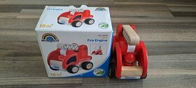 Hračky (chlapci)-hasičské drevené autíčko,bager,biliard