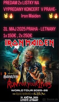 VSTUPENKA NA KONCERT IRON MAIDEN 2025
