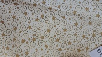 Vlastnoručne ušitý obrus pevná látka - smotanovo-zlatý