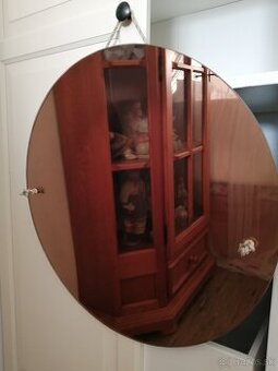 Retro okrúhle zrkadlo s dymovým sklom