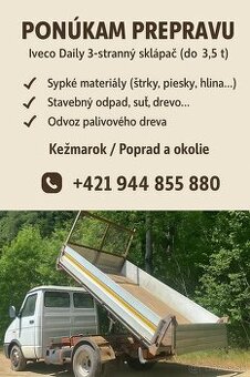 Autodoprava do 3,5t - Odvoz a dovoz - 3 stranny Sklapac