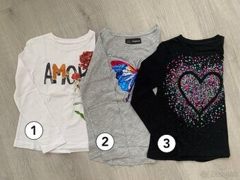 Detské tričká s dlhým rukávom zn. Desigual veľ. 110/116