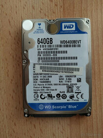 SATA disk WD Scorpio Blue 640 GB