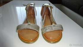 Strieborno-zlaté sandálky