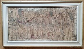 Starý obraz v ráme -  egyptský motív   -     92/52 cm