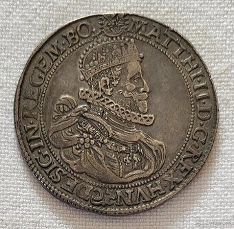 Strieborný toliar Matej II., 1611, Kremnica