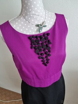 nové cyklámenovo-čierne púzdrové šaty Marks & Spencer 40