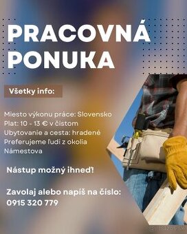 PRÁCA NA STAVBE – HĽADÁME ĽUDÍ Z OKOLIA NÁMESTOVA
