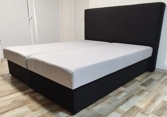manzelska postel 180x200x50 cm, cierno-siva