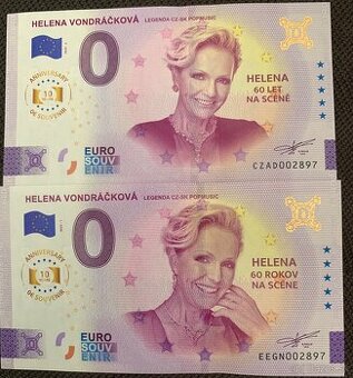 0 euro Souvenir Helena Vondráčková Anniversary - SK + CZ