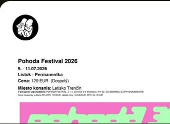 Predam listok festival pohoda 2026