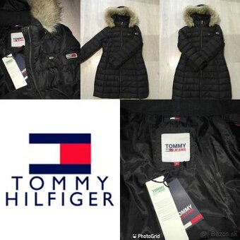 tommy hilfiger paperova zimna bunda-kabat s kozusinkou