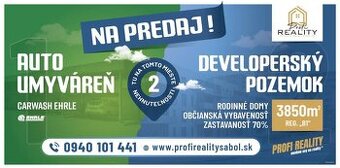 Developerský pozemok "B1 / A2" Prešov s Autoumyvárňou EHRL