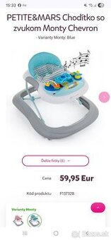 Chodítko Petite&Mars Monty Chevron Blue