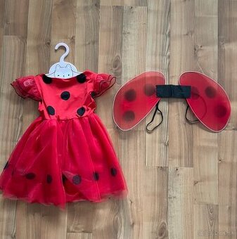 Kostým lienka - šaty+krídla