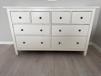IKEA HEMNES Komoda, 8 zásuviek, bielo lakovaná, 160x96 cm
