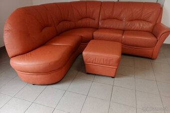Kožená rohová sedacia súprava - ako NOVÁ, TOP STAV