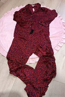Satin pyžamový set od Victoria´s Secret XS leopardí