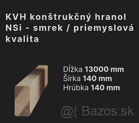 KVH 140x140 konštrukčné hranoly - predaj - 1