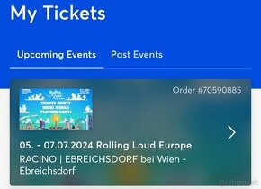 Predám lístok na ROLLING LOUD Europe