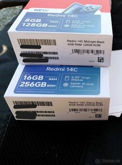 2X Nový Xiaomi Redmi 14C(CZ distribuce), černý a modrý